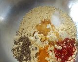 A picture of step 1 of Gujarati fafda with besan chutney.