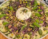 Une image de l'étape 4 de Carpaccio de courgettes, burrata fondante & pesto frais.