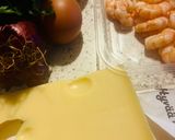 Une image de l'étape 1 de Omelette, crevettes, Emmental.