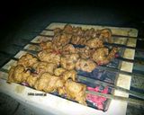 A picture of step 2 of Behari kabab with puri.