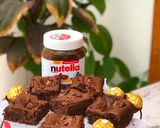 A picture of step 12 of Chocolate Nutella -Ferrero rocher brownies (eggless).