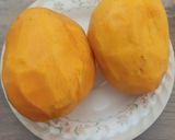 A picture of step 1 of Mango mysore pak.
