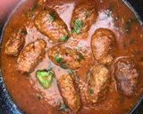 A picture of step 9 of Kabab karahi biryani.