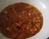 A picture of step 2 of Chicken qeema Aloo.