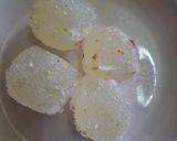 A picture of step 1 of Stuffed litchi with petha and dry fruits.