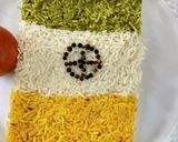 A picture of step 1 of Tiranga chawal.