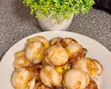 A picture of step 4 of Thai Coconut Rice Pancakes (Khanom Krok) in a Takoyaki Pan – Blender Recipe.