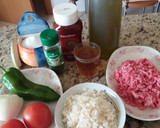 Foto del paso 1 de la receta: Carne picada con verduras y un poco de arroz hervido