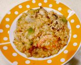 明太子絲瓜海鮮燉飯的食譜步驟6照片
