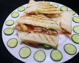A picture of step 2 of BBQ Chicken grilled sandwiches.