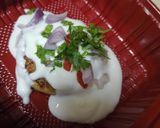 A picture of step 3 of Alu Tikki Chat.