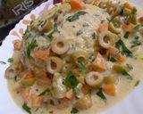 صورة لخطوة 2 من وصفة أرز بصلصة الزيتون وكريمة الجبن 🧀 🧀