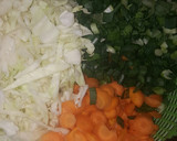 A picture of step 1 of Fried yam with vegetables source.