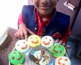 A picture of step 1 of Independence day special colourful idli.