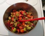 A picture of step 1 of Strawberry rhubarb custard pie.