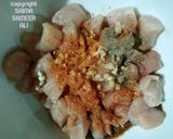 A picture of step 1 of Shashlik with sweet and sour sauce.