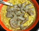 A picture of step 1 of Chingri Macher Paturi (Prawns Steam Cooked in Banana Leaf).