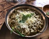 A picture of step 13 of Aloo palak with makhani gravy.