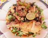 A picture of step 8 of Lahori murgh choley.