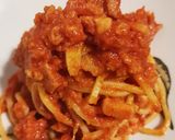 Foto del passaggio 3 della ricetta Spaghettino quadratino, verza, pancetta affumicata, salsa pomodo