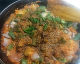 A picture of step 6 of Achary masala ladyfingers potato.