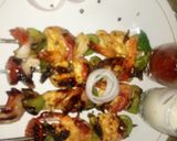 A picture of step 4 of PRAWN TIKKA SIKH KABAB/ Delicious Grilled Prawns/PRAWN skewers.