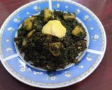 A picture of step 8 of Aloo Palak.