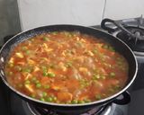 A picture of step 8 of Achari Paneer Muter.