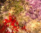 A picture of step 1 of Sambal matah the Balinese salsa.