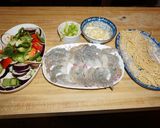 A picture of step 1 of Shrimp with Shiitake Mushrooms, Chinese Eggplant, and Chinese Noodles.