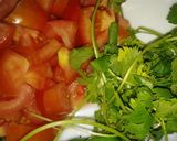 A picture of step 1 of Anda aloo matar salan/chapati.