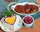 عکس مرحله 5 از دستور چلو مرغ و هلو
