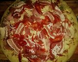 A picture of step 8 of Tex's Meat Lover's Pizza 🍕🐷🐮🐔🧀.