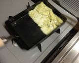A picture of step 5 of Tamagoyaki (Japanese omelette).