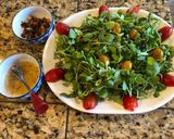 Hình bước làm 1 của món Rau salad xoong Nhật trộn dầu dấm