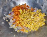 A picture of step 2 of Italian white sauce pasta.