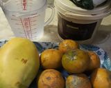 Foto langkah ke 1 dari resep Es Mambo Rasa Coklat, Mangga dan Jeruk.