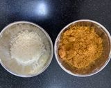 A picture of step 2 of Foxtail Ladoo/ Thinai Ladoo.