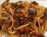 Foto del paso 5 de la receta: Spaghetti con berenjena y champiñones Portobello