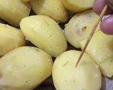 A picture of step 1 of Kashmiri Dum Aloo.