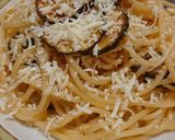 A picture of step 4 of Spaghetti with Zucchini and Ricotta Salata.
