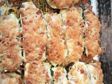 Calabacines rellenos de patata, calabacín y bacon