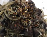 A picture of step 7 of Black Spaghetti.