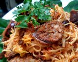 รูปขั้นตอนการทำที่ 3 ของ ขนมจีนผัดน้ำพริกอ่องไส้อั่ว Spicy Somen #leftover #upcycle no.14