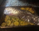 Foto del paso 3 de la receta: Corvina Rellena al horno con papas y salsa blanca