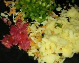 A picture of step 4 of Potato veggies stuff papad roll with salad.