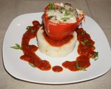A picture of step 10 of Stuffed Peppers with Ground Beef and Quinoa.