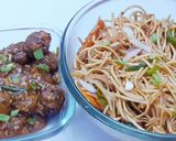 A picture of step 6 of Veg dry Manchurian.