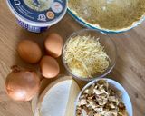 Une image de l'étape 4 de Tarte salée poulet, oignons et reblochon avec pâte à tarte au petit épeautre express sans œuf.