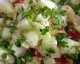 A picture of step 3 of Summer Meat Salad with New Potatoes and Cucumbers.